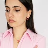 B MINI GOLD AND HOT PINK EARRINGS