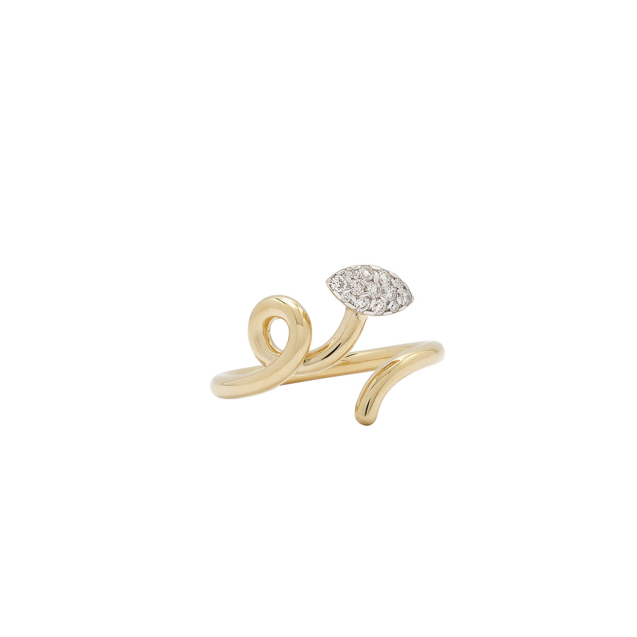 BABY VINE RING WITH DIAMOND PAVÉ IN MARQUISE SHAPE