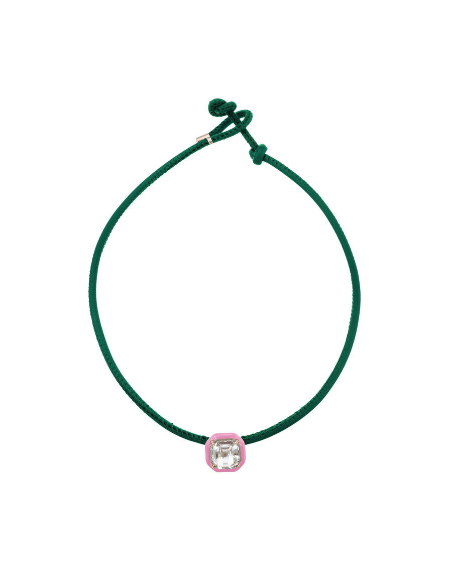 POP CHOKER WITH OCTAGON IN CANDY SETTING IN BUBBLEGUM PINK