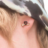 BABY HEART SINGLE EARRING IN BLACK