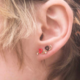 BABY HEART SINGLE EARRING IN RED