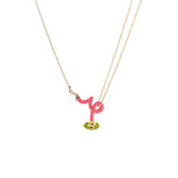 BABY VINE CURL NECKLACE ~ IN HOT PINK