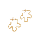 TWO TONE FLOWER EARRINGS IN GOLD