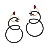 DOUBLE CURL VINE EARRINGS ~ IN BLACK