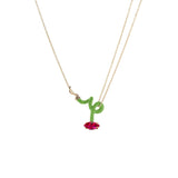 BABY VINE CURL NECKLACE ~ IN GREEN