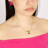 BABY VINE CURL NECKLACE ~ IN GREEN
