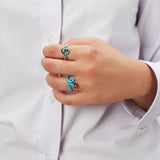 BABY VINE RING ~ IN CAPRI BLUE