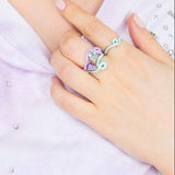 WAVE STACKING RING ~ IN BLUE IRIS