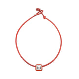 POP CHOKER ~ WITH SQUARE IN CANDY SETTING IN RED
