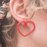 BIG LOVE EARRINGS IN RED