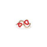 DOUBLE HEART RING IN RED