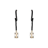 OVAL VINE PENDANT EARRINGS ~ IN BLACK