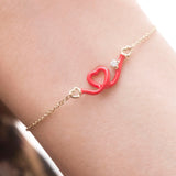 BABY HEART DIAMOND BRACELET IN RED