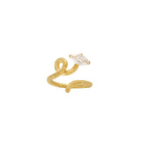 GOLD 'DIAMANTATO' BABY VINE RING WITH MARQUISE CUT DIAMOND