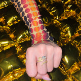 GOLD 'DIAMANTATO' BABY VINE RING WITH MARQUISE CUT DIAMOND