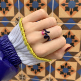 BABY VINE RING ~ IN DARK NAVY