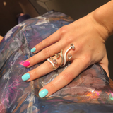 VINE WRAPPED COCKTAIL RING ~ IN WHITE