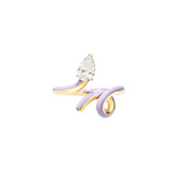 BABY VINE HALF HALF RING WITH PEAR CUT DIAMOND