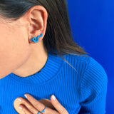SHORT WAVE EARRINGS ~ IN TURQUOISE