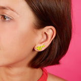 SHORT WAVE EARRINGS ~ IN GREEN