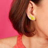 SHORT WAVE EARRINGS ~ IN GREEN