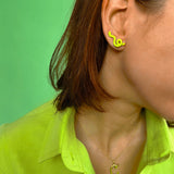 SHORT WAVE EARRINGS ~ IN GREEN