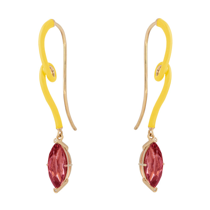 ALICIA EARRINGS IN SUNFLOWER WITH PINK TOURMALINE