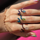 BABY VINE RING ~ IN TEAL