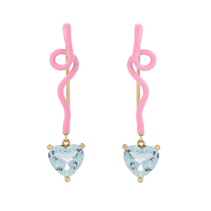 GWEN EARRINGS IN CANDY ROSE WITH AQUAMARINE