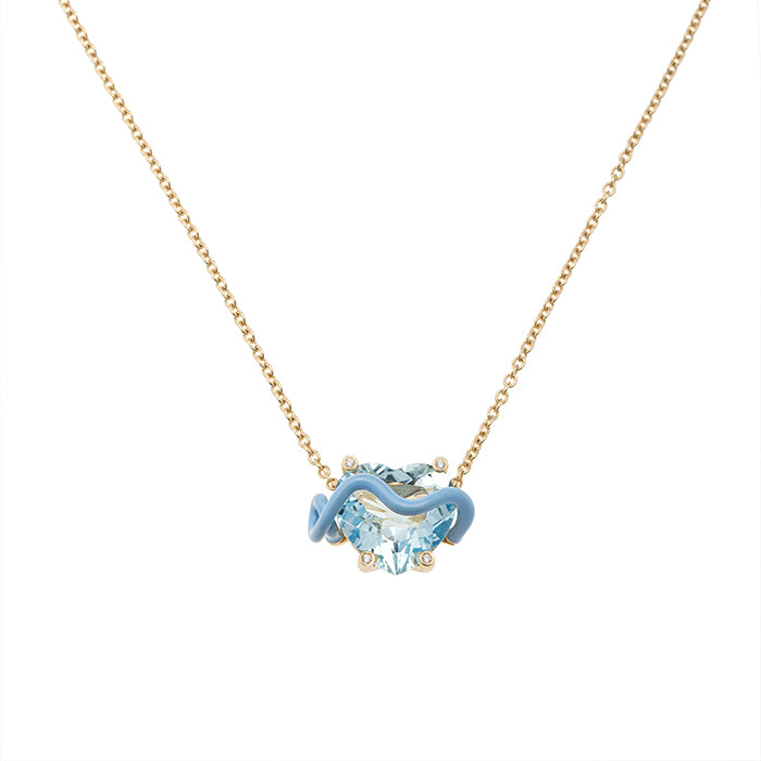 KAT NECKLACE IN BABY BLUE WITH AQUAMARINE