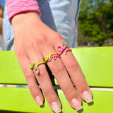 WAVE STACKING RING ~ IN GREEN