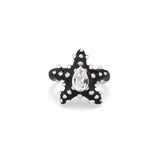 STUDDED STELLA RING IN BLACK