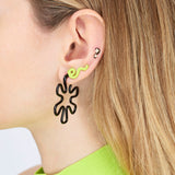 SHORT WAVE EARRINGS ~ IN GREEN