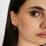 B MINI GOLD AND HOT PINK EARRINGS