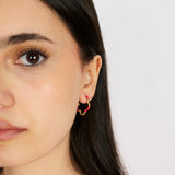 B MINI GOLD AND HOT PINK EARRINGS