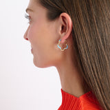 B MINI GOLD AND BABY BLUE EARRINGS