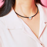 POP CHOKER ~ WITH HEART IN CANDY SETTING IN WHITE