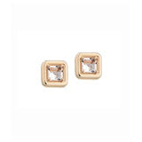 CANDY SQUARE EARRINGS ~ WITH ROCK CRYSTAL