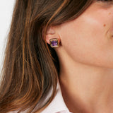 CANDY SQUARE EARRINGS ~ WITH AMETHYST