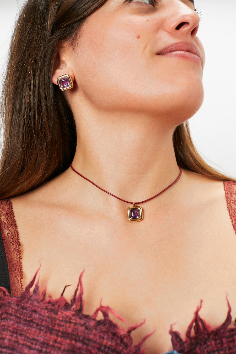 CHOKER WITH AMETHYST PENDANT