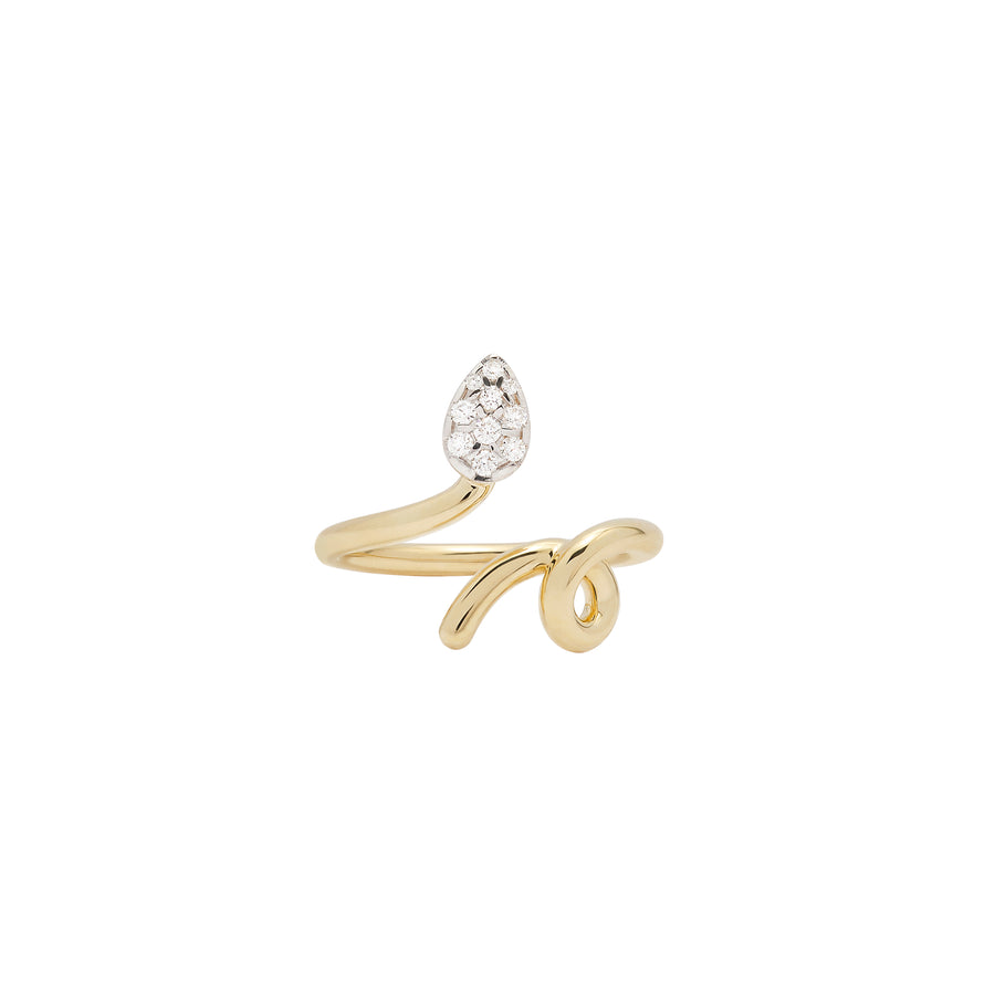BABY VINE RING WITH DIAMOND PAVÉ IN DROP SHAPE