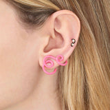 LONG WAVE EARRINGS ~ IN AZALEA