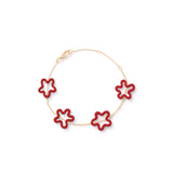 FOUR FLOWER BRACELET IN BURGUNDY