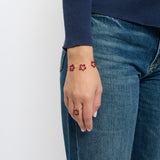 FOUR FLOWER BRACELET IN BURGUNDY