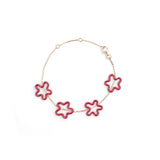 FOUR FLOWER BRACELET IN BURGUNDY