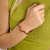 FLOWER CUFF BRACELET IN BURGUNDY