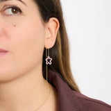 FLOWER CHAIN SINGLE EARRING IN SAKURA PINK