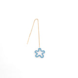 FLOWER CHAIN SINGLE EARRING IN BABY BLUE