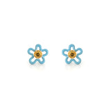 FLOWER STUD EARRINGS IN BABY BLUE
