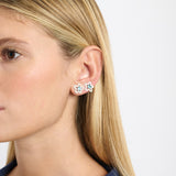 FLOWER STUD EARRINGS IN WHITE